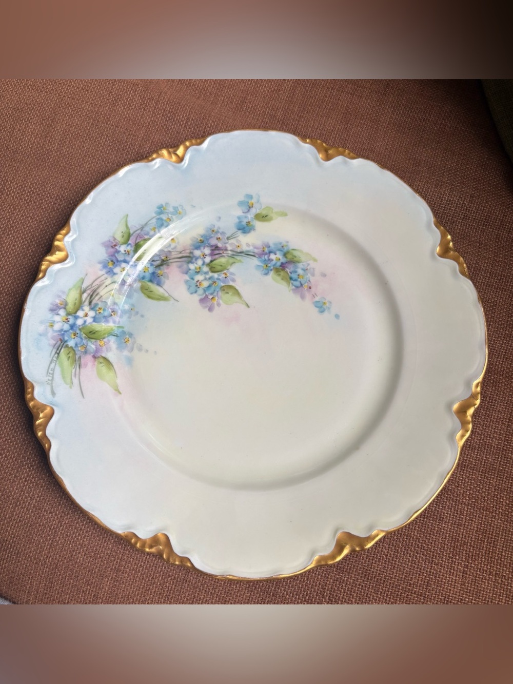 Antique Hutschenreuther Selb Bavaria Hand Painted Floral Plate Artist Signed 3